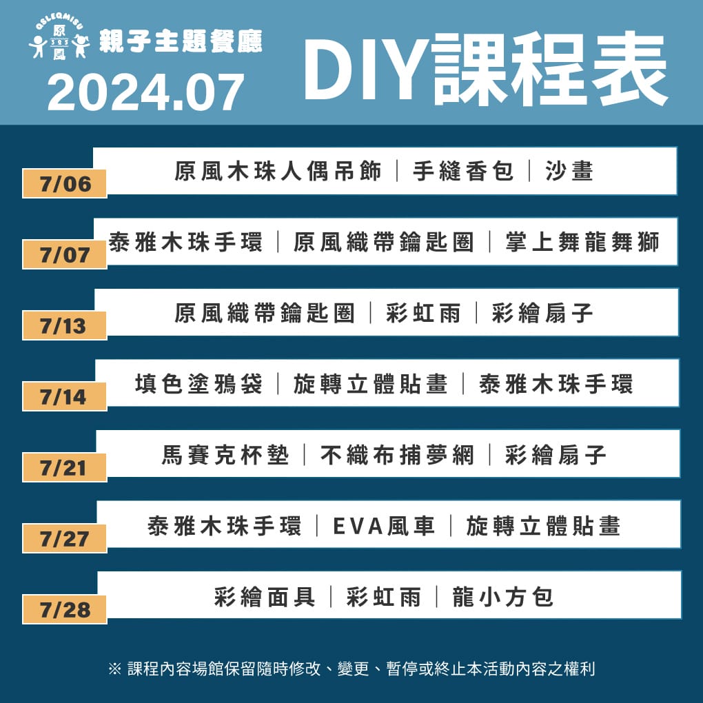7月DIY項目