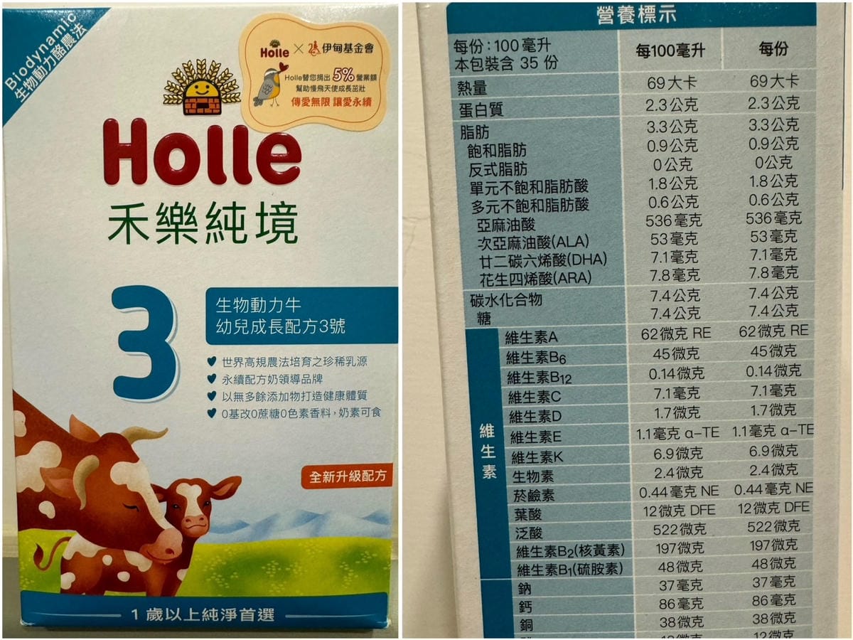 [育] 3號配方奶評比分享、無多餘添加 1歲換奶推薦- Ho