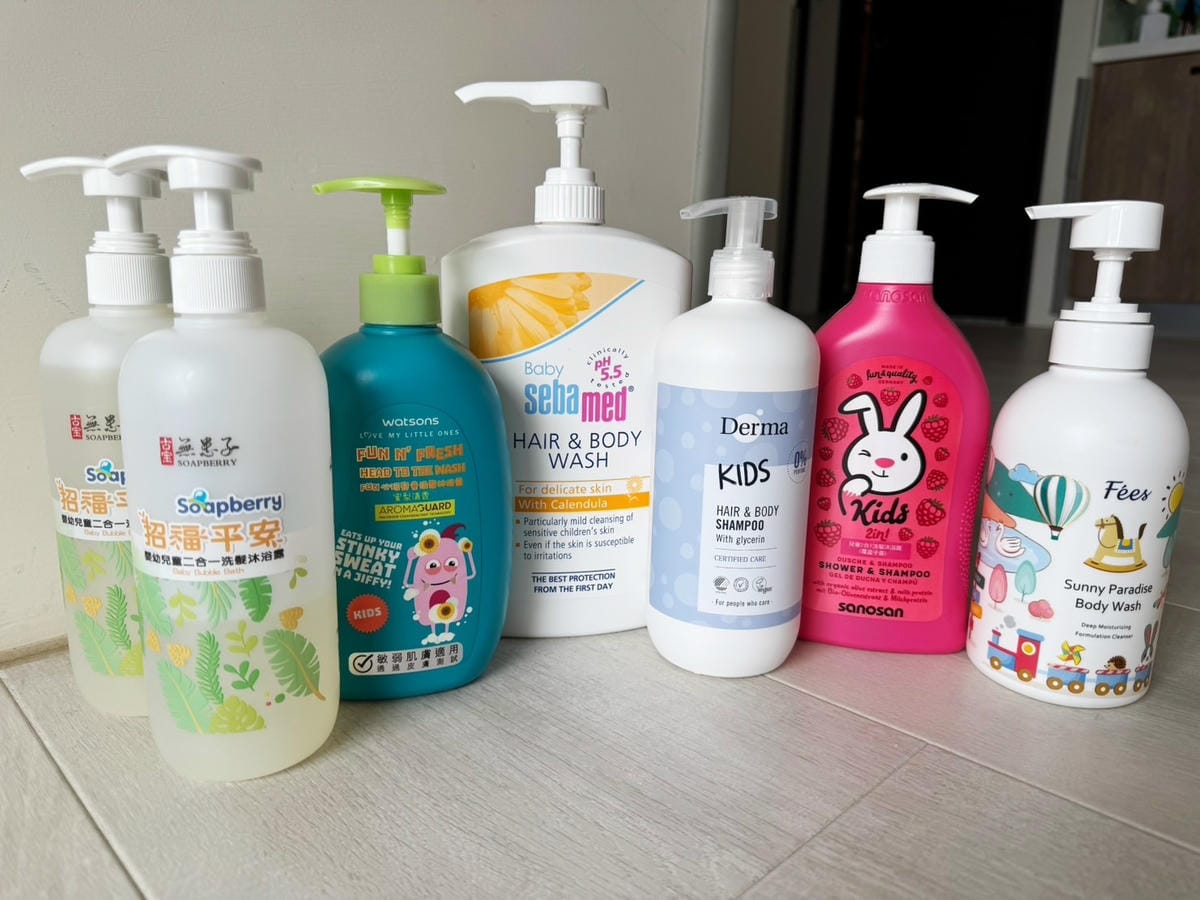 [育] 兒童洗髮、兒童沐浴6產品評比 - DERMA、珊諾、