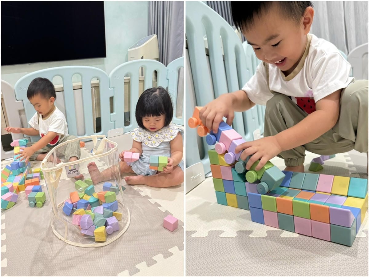 [育] 嬰幼兒玩具推薦.ᐟ 韓國Bellebaby 磁吸積木